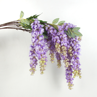 Fleur de glycine artificielle à 5 branches pour la décoration de plafond de mariage, fleur suspendue d'intérieur et d'extérieur, décoration de glycine simulée