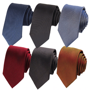 厂家直销 OEM 服务 商业定制涤纶领带 高品质纯色提花手工制作男士领带 - Product Image 1