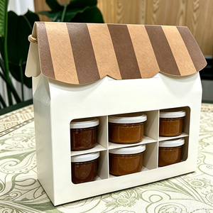 Boîte cadeau créative en forme de mini-maison avec fenêtre transparente pour <span class=keywords><strong>biscuits</strong></span> et bonbons, boîte souvenir en papier - Product Image 6