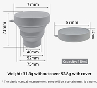 Gobelet pliable en silicone personnalisé OEM, tasse de voyage pliable avec couvercle, gobelet réutilisable en gros pour le camping sans BPA