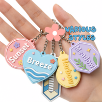 Cadeau d'entreprise promotionnel, porte-clés en PVC personnalisé avec logo, style dessin animé, 2D/3D, léger, résistant, MOQ