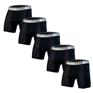 Boxer tricoté pour homme, coupe ample, taille mi-haute, avec tissu respirant anti-irritation et logo à la taille - Product Image 4