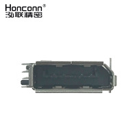 Connecteur femelle DP de type DIP monté sur carte, à montage latéral, avec bords recourbés, quatre pattes, une seule pièce avec bride