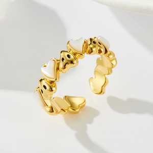 Heart-Shaped Gold-Plated <b>Adjustable</b> <b>Ring</b> For Women Index Finger Fashion Jewelry Gift - Product Image 1