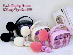 Enceinte Karaoké Sans Fil avec Écran d'Affichage des Paroles, Machine à <span class=keywords><strong>Chansons</strong></span> Portable avec Deux Microphones pour Fêtes à Domicile et Utilisation en Extérieur - Product Image 6