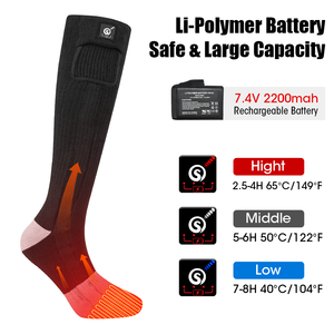 Chaussettes chauffantes électriques rechargeables épaisses et chaudes pour l'hiver en plein air - Product Image 3