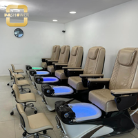 Chaise de pédicure à température d'eau grise Therma-Jet avec coussin de siège chauffant pour salon Base résistante à l'acétone Paquet de chargeur USB