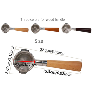 1ชิ้นก้นถ้วยเอสเพรสโซ่แบบพกพา58มม. 2หู <span class=keywords><strong>aibo</strong></span>.wega/rocket เปลี่ยนด้ามไม้เครื่องมือ tampers กาแฟ - Product Image 3