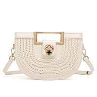 Sac à bandoulière en métal tressé à la main pour femme, nouveau sac fourre-tout à rabat trèfle à quatre feuilles, sac sous le bras léger de luxe brillant, mini sac à bandoulière