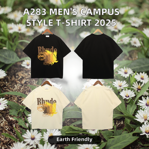 Camiseta de Manga Corta para Hombre A283, Estilo Juvenil Universitario 2025, Alta Calidad, 100% Algodón Tejido, 200g, Estampada, Ecológica - Product Image 2