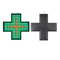 Affichage LED P5 en forme de croix pour pharmacie, signalisation numérique intérieure verte et rouge, style européen, affiche médicale en forme de croix pour pharmacie et clinique