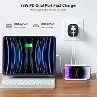 PD 3.0 33W GaN Tech chargeur rapide type c chargeur USB QC cargador 33w câble chargeur de téléphone pour xiaomi iphone 15
