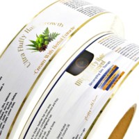 Autocollants dorés personnalisés-Étiquettes de logo en aluminium, Autocollants imperméables en vinyle pour l'emballage