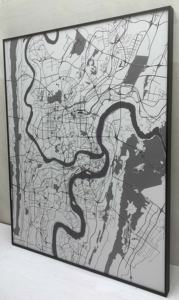 JZ decorazione soggiorno Giclee parete Poster cornice in legno stampa grande tela mappa della città da parete arte moderna pittura su tela - Product Image 5