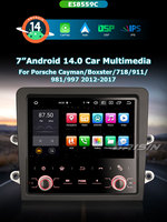 Lecteur DVD Voiture Android 14 Erisin ES8559C IPS Sans Fil CarPlay 4G pour Porsche Cayman Boxster 718 911 981 997 Autoradio GPS