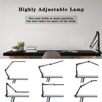Lampe de bureau LED moderne en aluminium, télescopique, à bras long réglable, flexible, pliable, simple, à intensité variable, pour une protection oculaire
