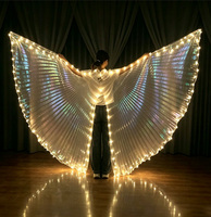 Nouvelles ailes lumineuses LED pour spectacle de danse orientale, accessoires fluorescents, ailes lumineuses blanc chaud pour adultes, costume de danse du ventre, fête d'Halloween