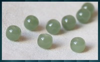 Kancing Batu Giok Nephrite Asli Minimalis Bulat Hijau 6*7MM 7*8MM 9*10MM 11*12MM untuk Gelang