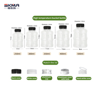 Bouteilles en plastique transparentes écologiques pour boissons chaudes et froides, de qualité alimentaire, pour lait, jus, thé, avec couvercles, très vendues