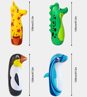 Sac de frappe mural ou sur pied pour adultes et enfants, forme d'animal (dinosaure, pingouin), pour boxe, kickboxing, avec gants