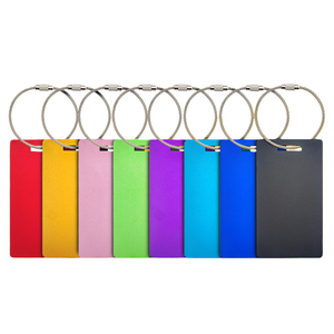 Porte-clés en métal pour bagages, étiquette de valise en aluminium, étiquette de bagage colorée, porte-carte avec boucle en acier inoxydable - Product Image 1