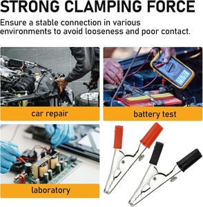<span class=keywords><strong>Pinces</strong></span> crocodiles rouges et noires avec vis, petites <span class=keywords><strong>pinces</strong></span> de test en métal pour tests électriques de <span class=keywords><strong>voiture</strong></span> et connexion de <span class=keywords><strong>batterie</strong></span> - Product Image 3