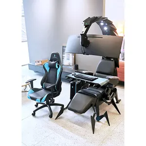 Design supporto in pelle Multi monitor Scorpion Computer Chair Cockpit Cluvens Iw sk Cluvens computer cockpit workstatioon