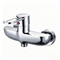 Mitigeur de salle de bain mural moderne en chrome à levier unique, avec jet pluie en céramique, pour eau chaude et froide