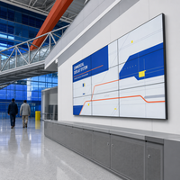 Panel LCD IPS Video Wall 46 Inci Asli dengan Bezel 0.88mm, Sambungan Tanpa Celah, Kecerahan HD 700cd/m, Anti-Silau untuk Kontrol Bandara
