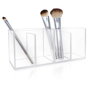 Organisateur en acrylique transparent à 4 compartiments Porte-brosse de <span class=keywords><strong>maquillage</strong></span> Solution de <span class=keywords><strong>rangement</strong></span> Bureau Salle de bain Fournitures de cuisine - Product Image 2