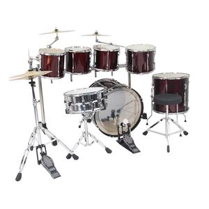 Juego de Batería de Jazz de 7 Tambores y 3 Platillos Color Vino Tinto, Venta al por Mayor Directa de Fábrica - Percusión Profesional Especial Popular, Listo para Enviar - Product Image 1