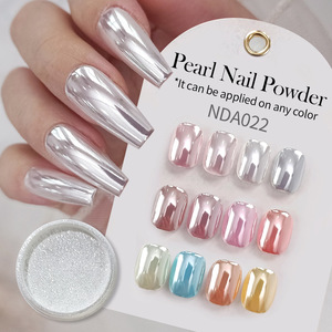 Polvo de uñas efecto espejo Aurora Moonlight, pigmento brillante cromado para decoración de uñas con gel UV, para salón de manicura o uso personal. - Product Image 1