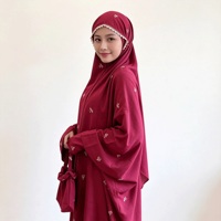 Ensemble Khimar brodé avec nœud marron, manches cloche, vêtements modestes pour femmes, vêtements musulmans islamiques