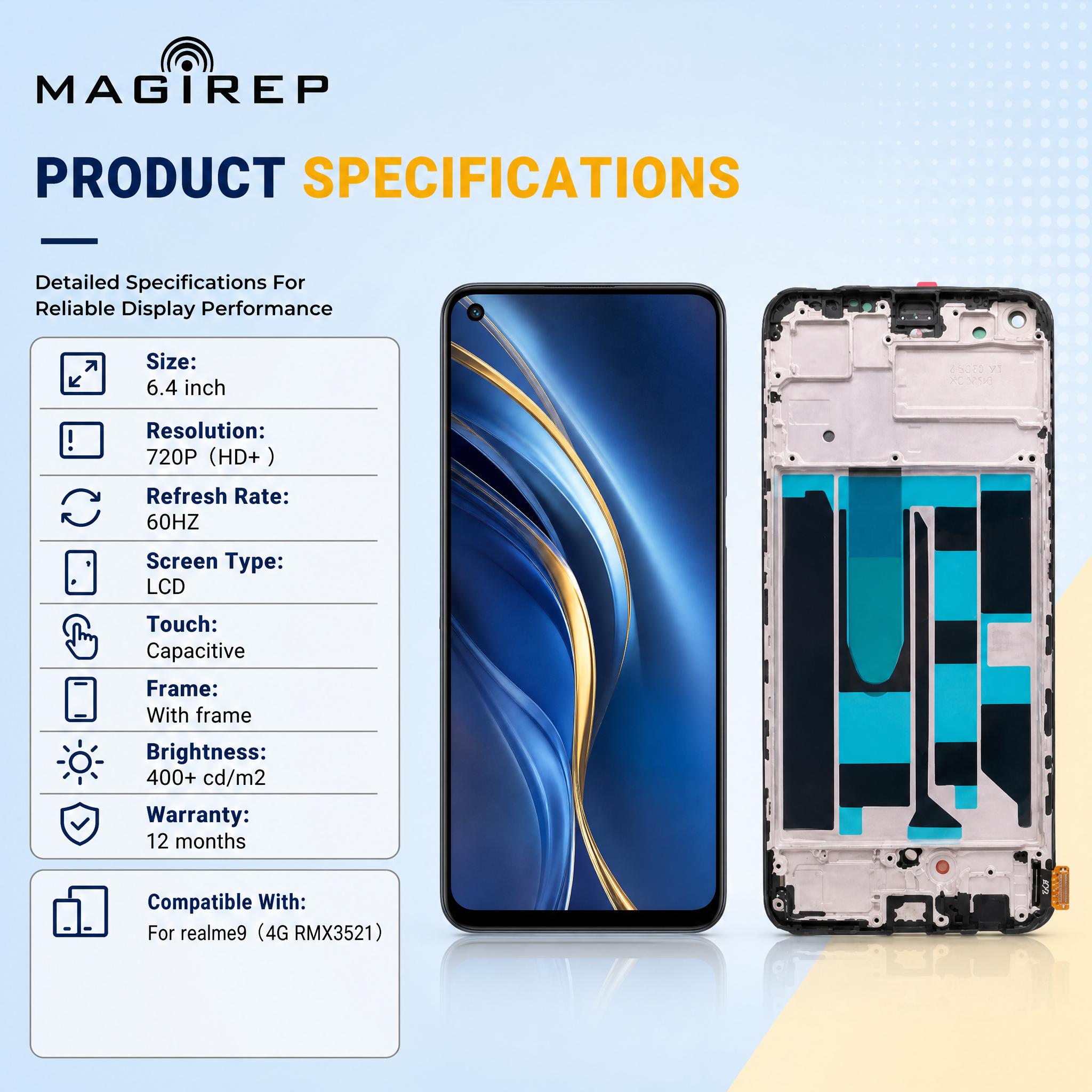for redmi 9 incell frame