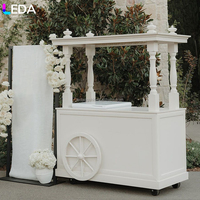 LEDA Chariot de présentation moderne pour gâteaux, fleurs et bonbons, idéal pour la décoration d'événements, avec roues - Vente chaude