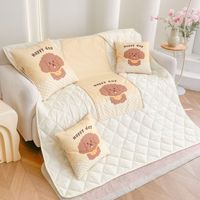 Coussin-couverture carré en peluche personnalisable à motifs animaux mignons, double usage quatre saisons