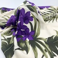 Purple Floral Printed Fabric for Summer Dress