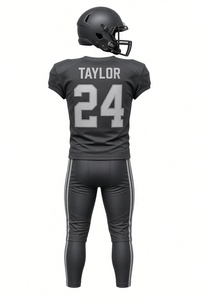 American Football Jersey Kit Men's Short Sleeve Fitted Uniform with Pants <b>Socks</b> Sublimated Gradient Color <b>Polyester</b> - Product Image 3