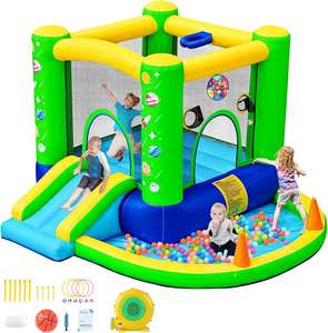 Château de maison gonflable durable en usine avec ventilateur, piscine à balles, panier de basket-ball, <span class=keywords><strong>jeu</strong></span> de fléchettes pour le plaisir extérieur et intérieur - Product Image 1