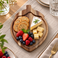 Plateau de service en bois d'acacia pour fruits, biscuits, noix, sushis, bacon – Idéal pour la cuisine et la table – Vente en gros