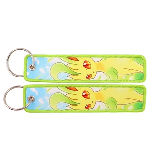 New Video Game POKE Embroidery Keychain Supplies Bulk Anime Double Side Embroidery Jet <b>Tag</b> Keychain Car <b>Key</b> Holder Keyring Men - Product Image 3
