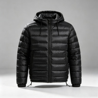 Veste d'hiver matelassée légère et imperméable pour homme, taille plus, décontractée, pliable, avec capuche, pour les voyages