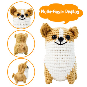 Kit de tricot DIY pour chiot Corgi mignon, ensemble d'accessoires au <span class=keywords><strong>crochet</strong></span> incluant des crochets ergonomiques pour débutants et adultes - Product Image 5
