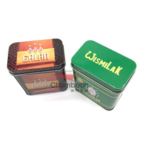Boîte en métal rectangulaire avec couvercle séparé, impression personnalisée pour l'emballage d'herbes, de café et d'aliments secs