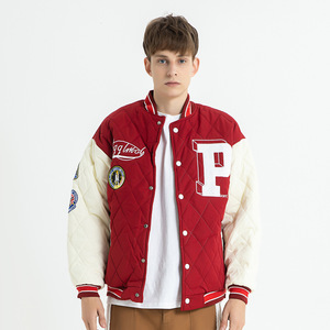 Chaqueta Varsity de Motociclista Transpirable con Bordado Personalizado de Letras Vintage para Deportes de Invierno y Ropa Urbana Informal para Hombre - Product Image 1