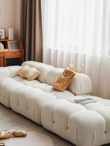 Canapé en tissu de style crème, mobile et détachable, adapté à diverses combinaisons de canapés. - Product Image 3