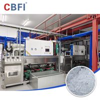Machine à glace en tubes commerciale CBFI, moteur et engrenages contrôlés par PLC, haute capacité 120 tonnes, usine de glace comestible