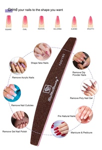 Limas <span class=keywords><strong>de</strong></span> Uñas Color Café, Doble <span class=keywords><strong>Grano</strong></span> 180/240, Lavables, para Manicura Profesional en Salón - Product Image 5