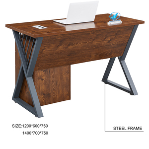 שולחן משרדי מודרני, קטן ופשוט מעץ, שולחן משרדי ביתי עם בסיס ברזל, ריהוט משרדי לעבודה מהבית - Product Image 3