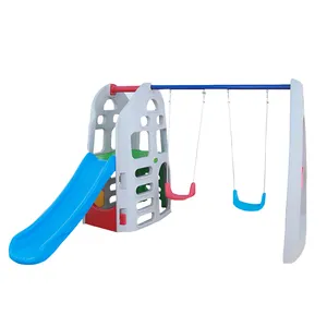 Hot Sale Kids Baby Slide Outdoor Indoor Playground Equipment Plastic Slide With Swing Set For Sale